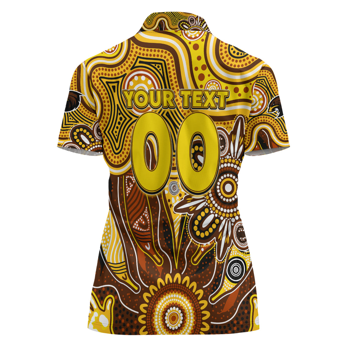 Personalised Hawks NAIDOC Week 2024 Women Polo Shirt Aussie Aboriginal Art