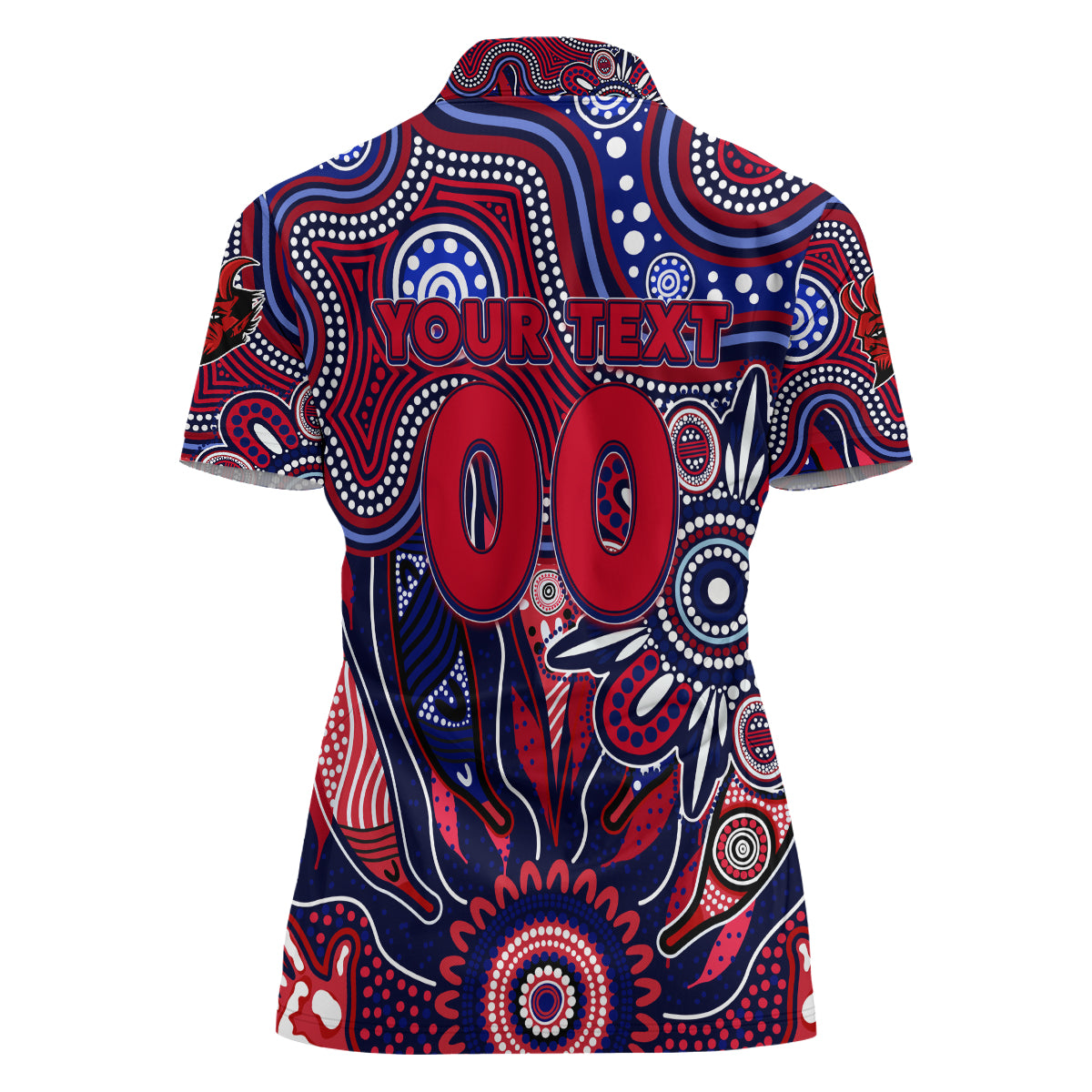 Personalised Demons NAIDOC Week 2024 Women Polo Shirt Aussie Aboriginal Art