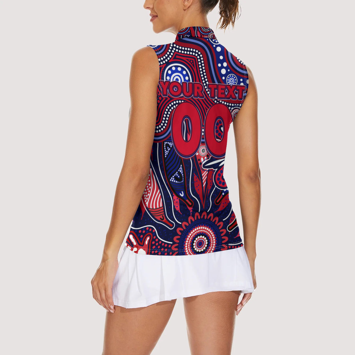 Personalised Demons NAIDOC Week 2024 Women Sleeveless Polo Shirt Aussie Aboriginal Art