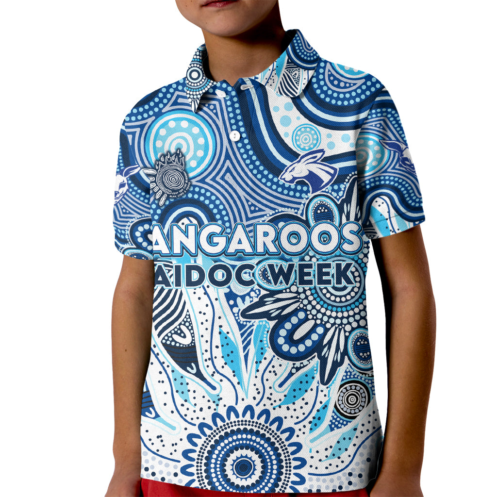 Personalised Kangaroos NAIDOC Week 2024 Kid Polo Shirt Aussie Aboriginal Art