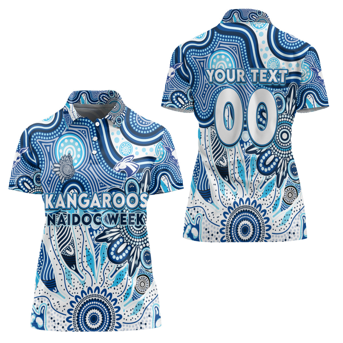 Personalised Kangaroos NAIDOC Week 2024 Women Polo Shirt Aussie Aboriginal Art