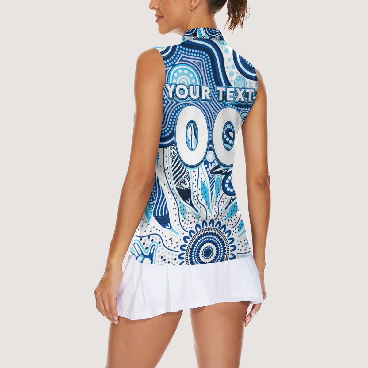 Personalised Kangaroos NAIDOC Week 2024 Women Sleeveless Polo Shirt Aussie Aboriginal Art