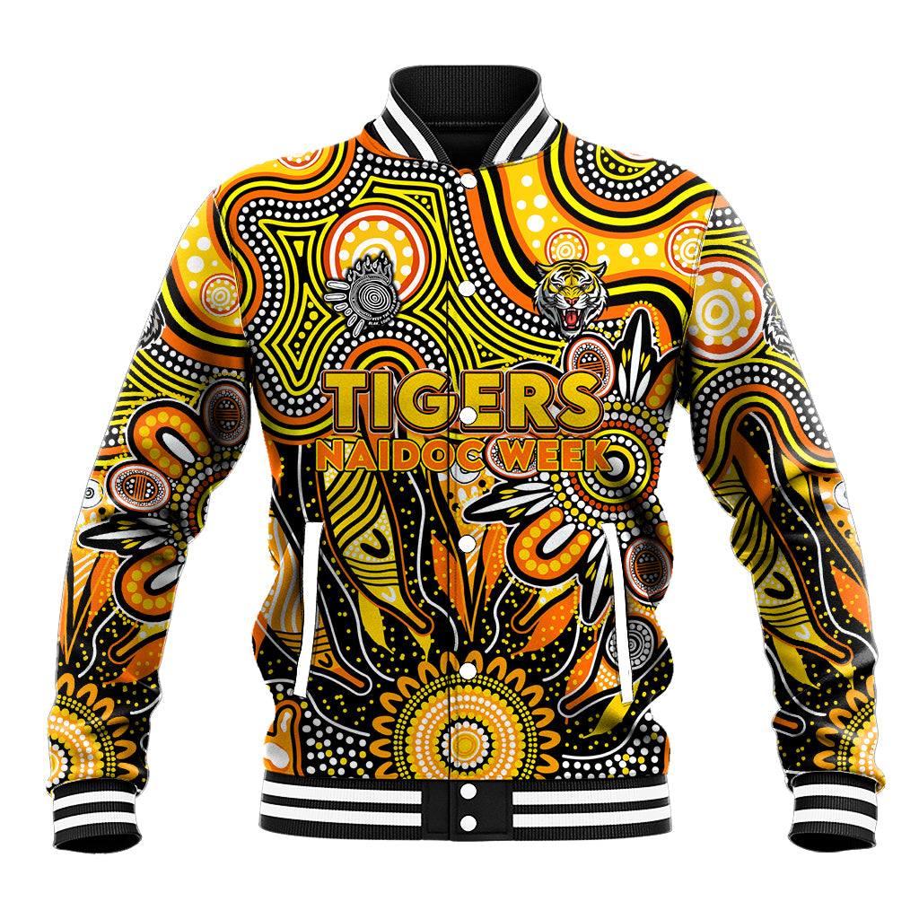 Personalised Tiger NAIDOC Week 2024 Baseball Jacket Aussie Aboriginal Art