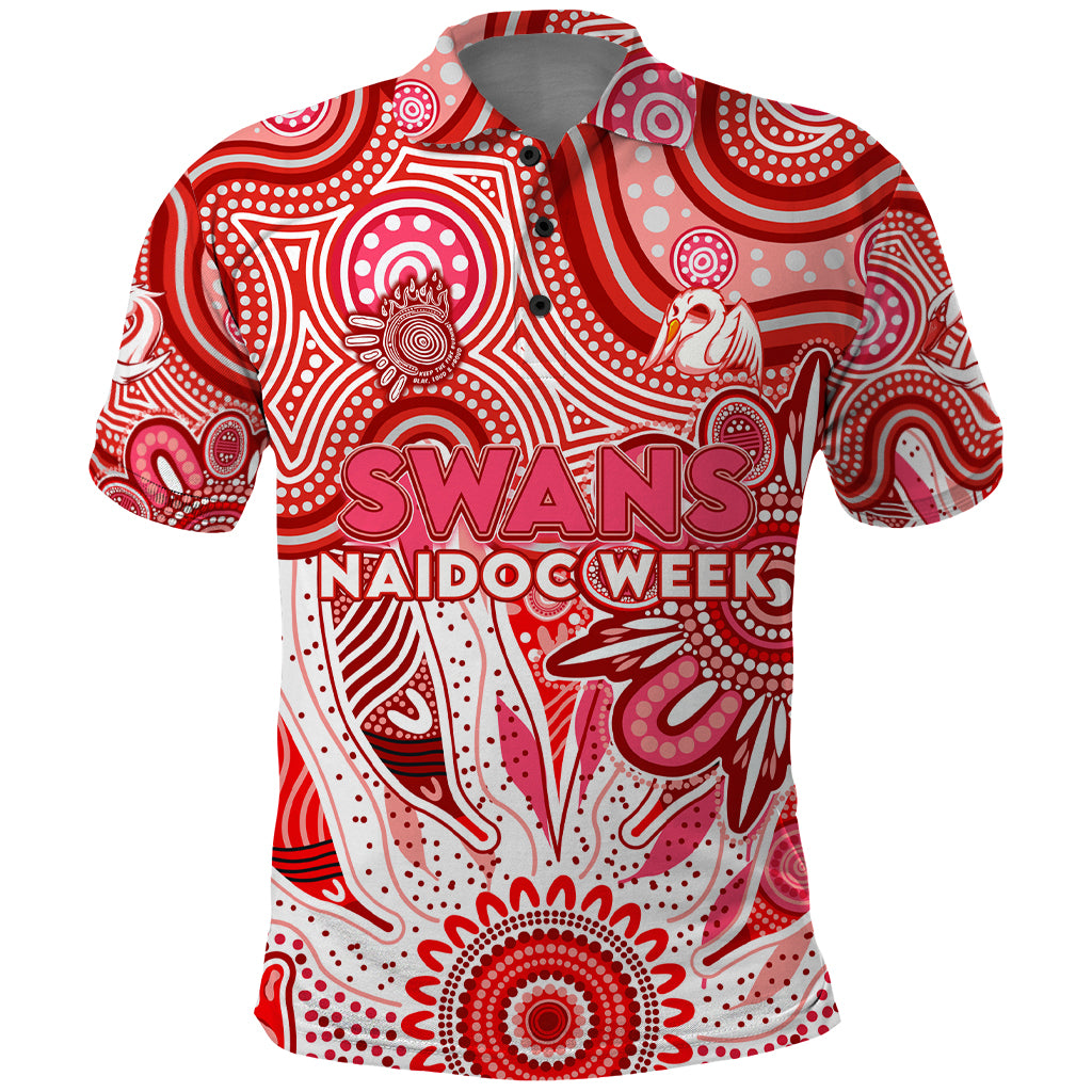 Personalised Swans NAIDOC Week 2024 Polo Shirt Aussie Aboriginal Art