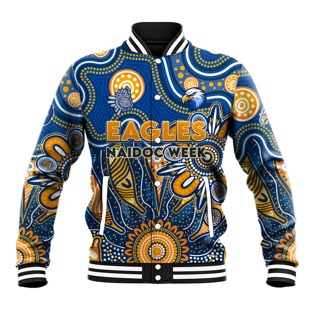 Personalised Eagles NAIDOC Week 2024 Baseball Jacket Aussie Aboriginal Art