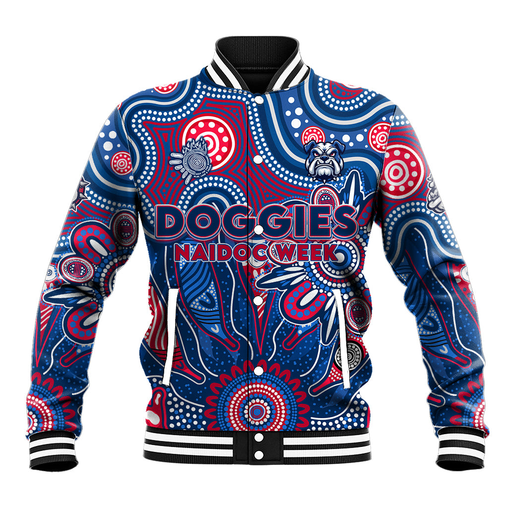 Personalised Bulldogs NAIDOC Week 2024 Baseball Jacket Aussie Aboriginal Art