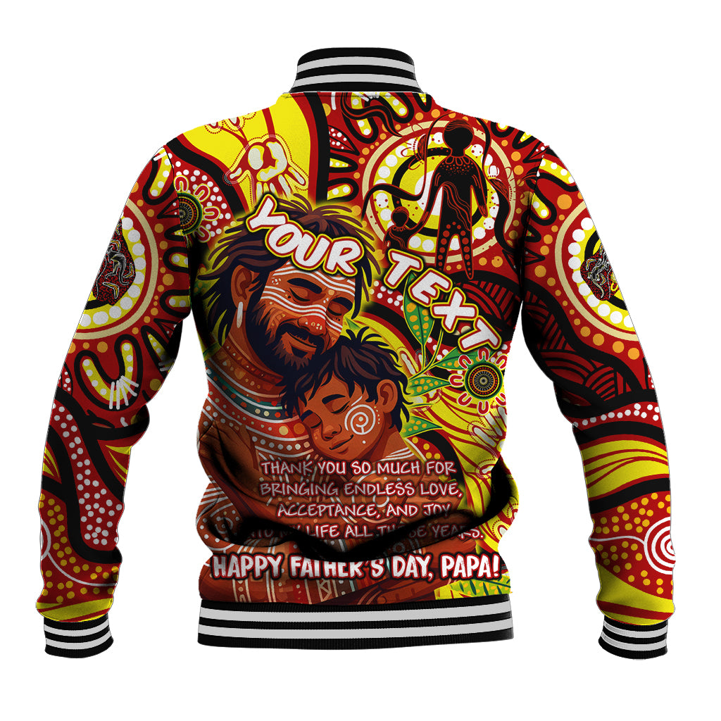 Custom Australia Father's Day Baseball Jacket Aboriginal Father and Son