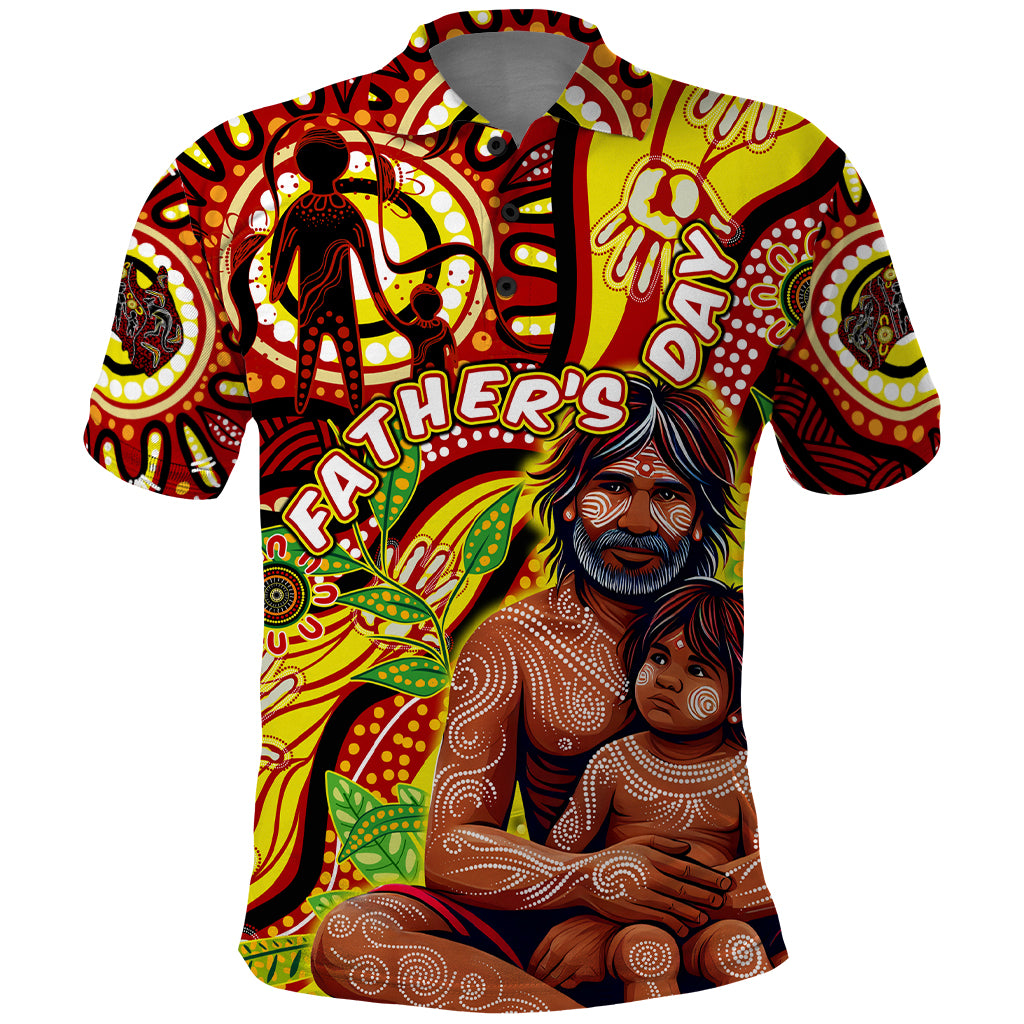 Custom Australia Father's Day Polo Shirt Aboriginal Father and Son