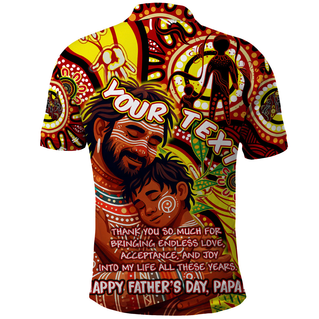 Custom Australia Father's Day Polo Shirt Aboriginal Father and Son