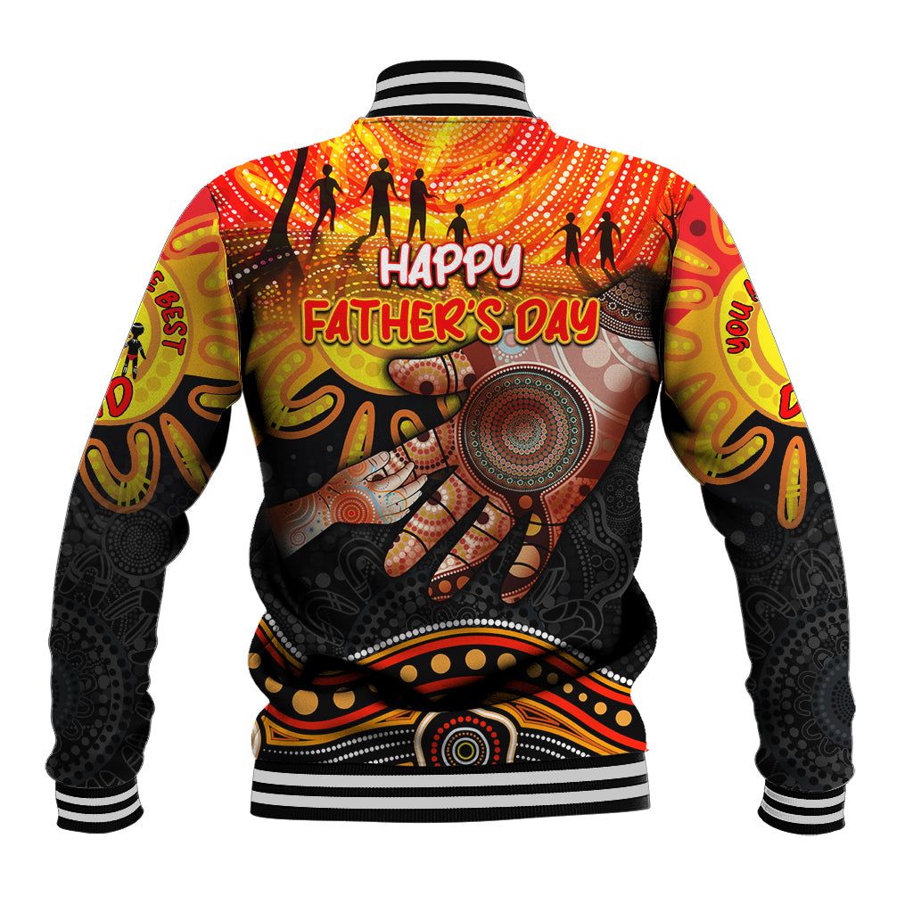 Personalised Happy Father's Day Baseball Jacket Best Dad Australia Aboriginal