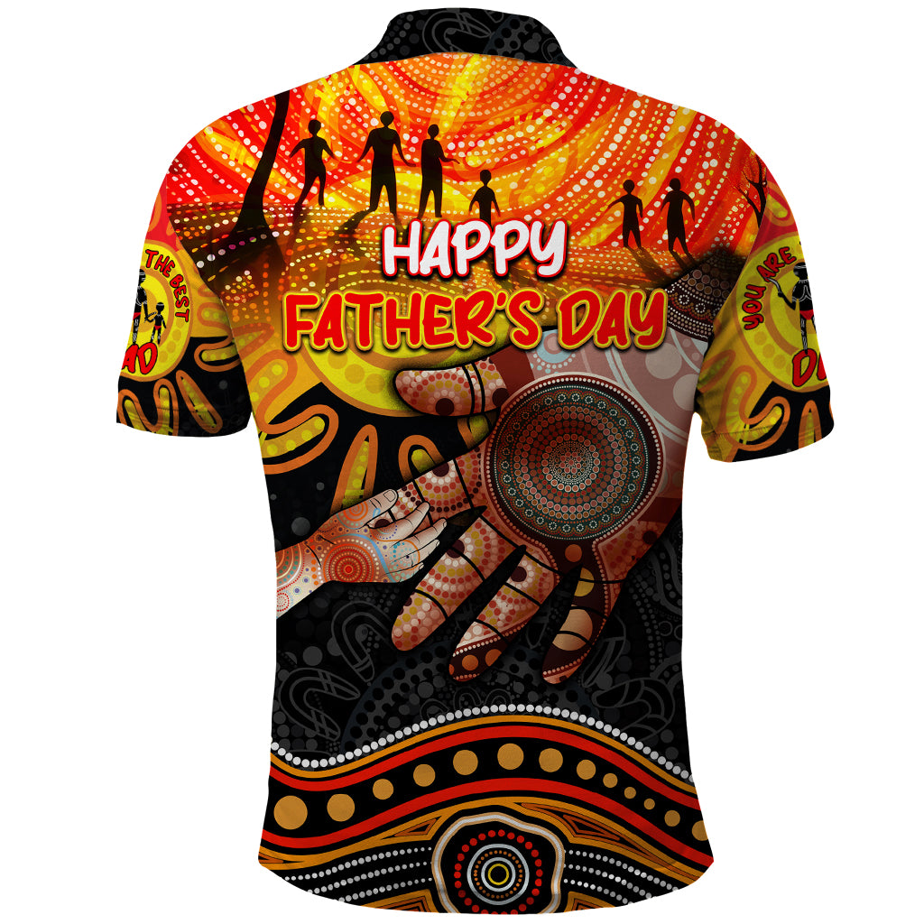 Personalised Happy Father's Day Polo Shirt Best Dad Australia Aboriginal