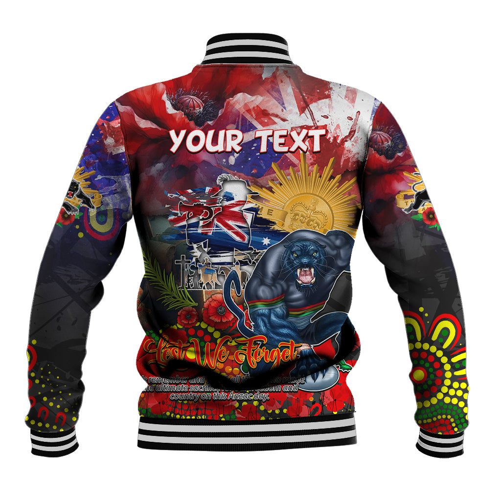 Personalised Australia Rugby Panthers ANZAC Baseball Jacket Penrith Scratch Style