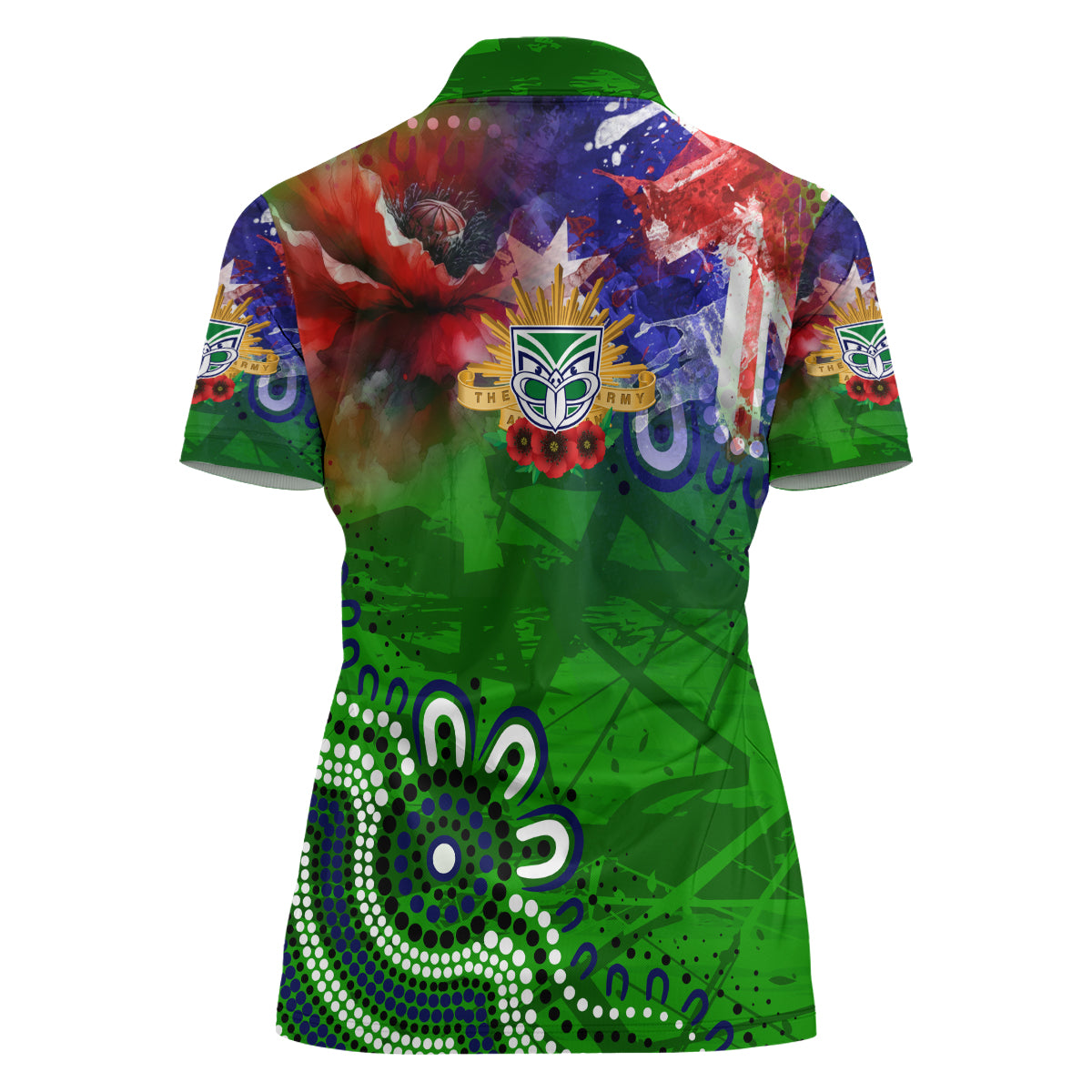 Personalised New Zealand Warriors ANZAC Women Polo Shirt Scratch Style