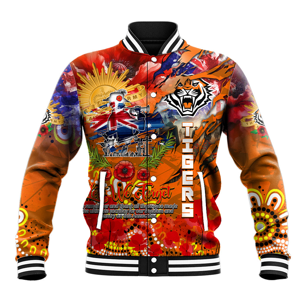 Personalised Australia Rugby Tigers ANZAC Baseball Jacket Wests Scratch Style