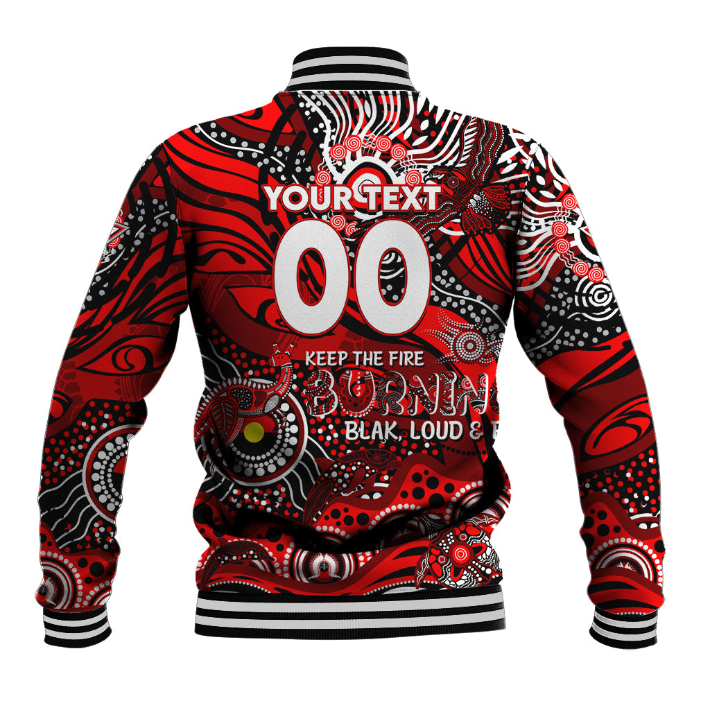 Custom NAIDOC Week 2024 Bombers Baseball Jacket Aboriginal Animals Keep The Fire Burning