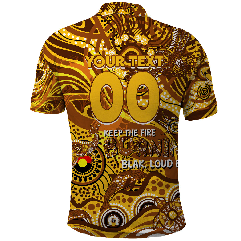 Custom NAIDOC Week 2024 Hawks Polo Shirt Aboriginal Animals Keep The Fire Burning