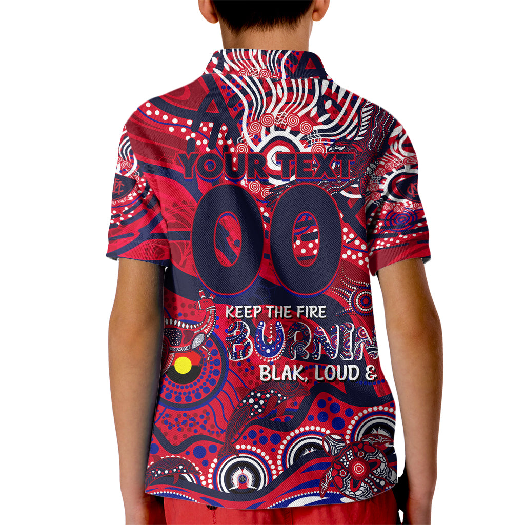 Custom NAIDOC Week 2024 Demons Kid Polo Shirt Aboriginal Animals Keep The Fire Burning