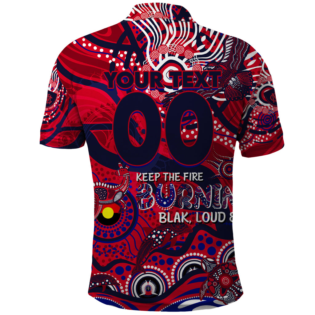 Custom NAIDOC Week 2024 Demons Polo Shirt Aboriginal Animals Keep The Fire Burning