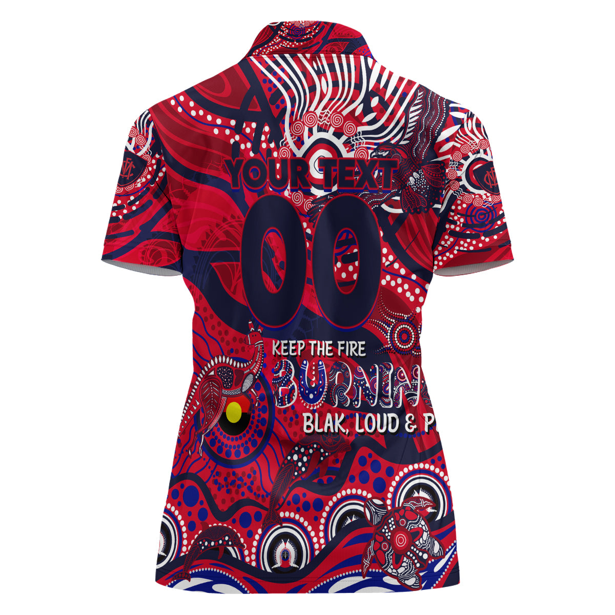 Custom NAIDOC Week 2024 Demons Women Polo Shirt Aboriginal Animals Keep The Fire Burning