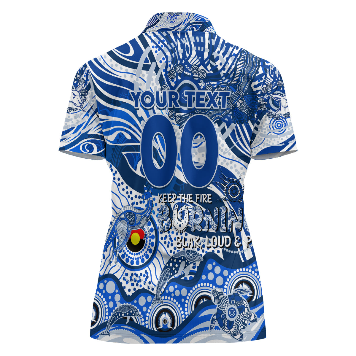 Custom NAIDOC Week 2024 Kangaroos Women Polo Shirt Aboriginal Animals Keep The Fire Burning