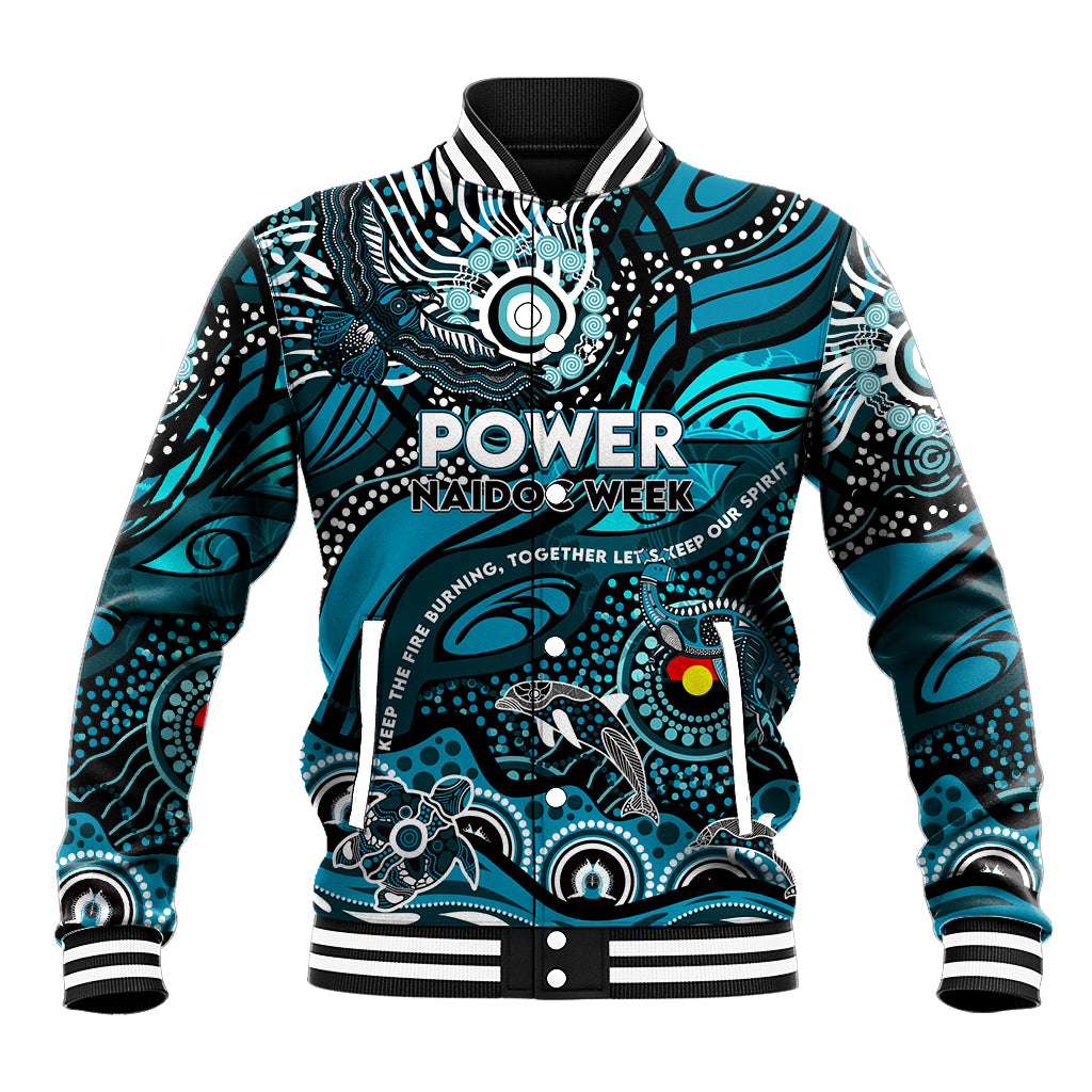 Custom NAIDOC Week 2024 Power Baseball Jacket Aboriginal Animals Keep The Fire Burning