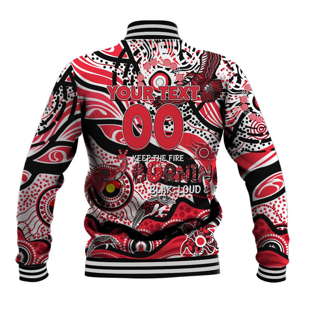 Custom NAIDOC Week 2024 Saints Baseball Jacket Aboriginal Animals Keep The Fire Burning