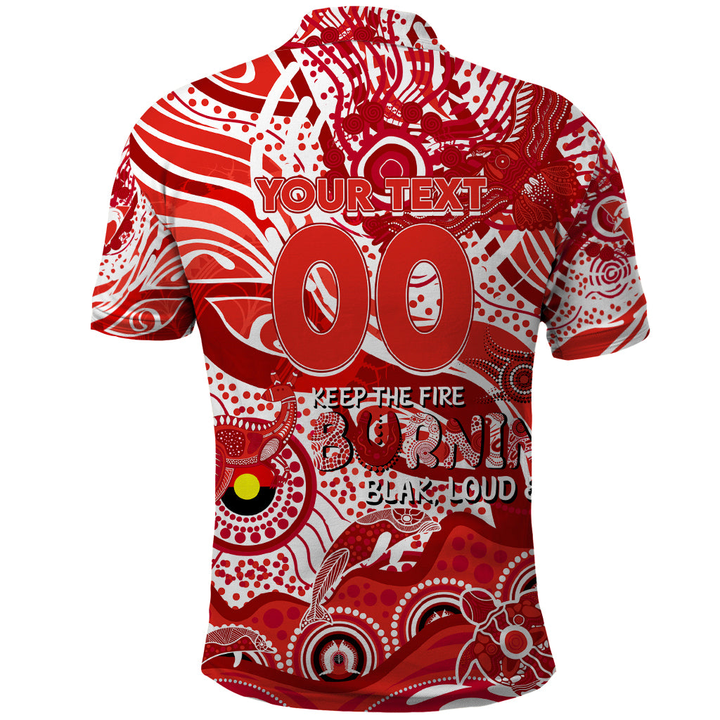 Custom NAIDOC Week 2024 Swans Polo Shirt Aboriginal Animals Keep The Fire Burning