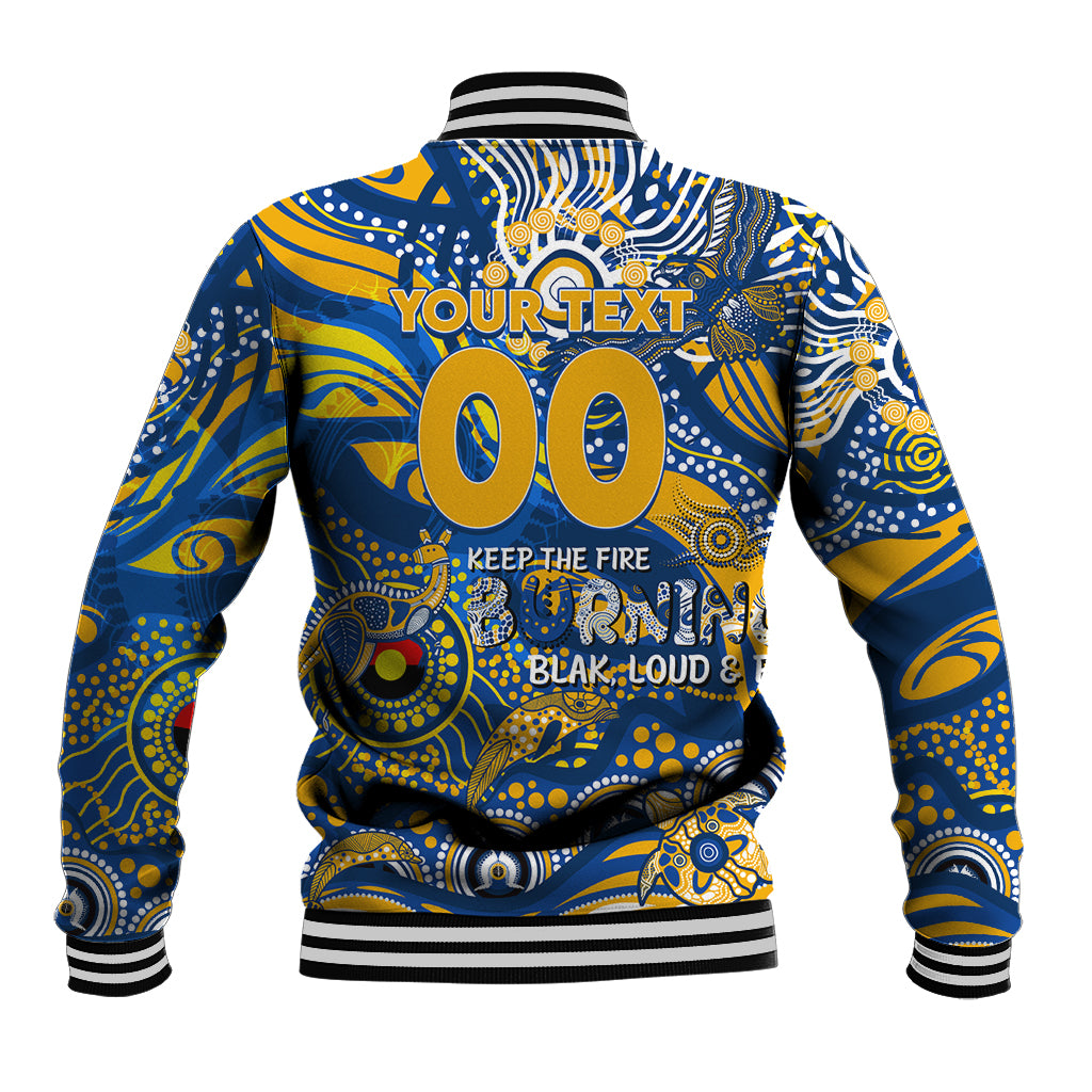 Custom NAIDOC Week 2024 Eagles Baseball Jacket Aboriginal Animals Keep The Fire Burning