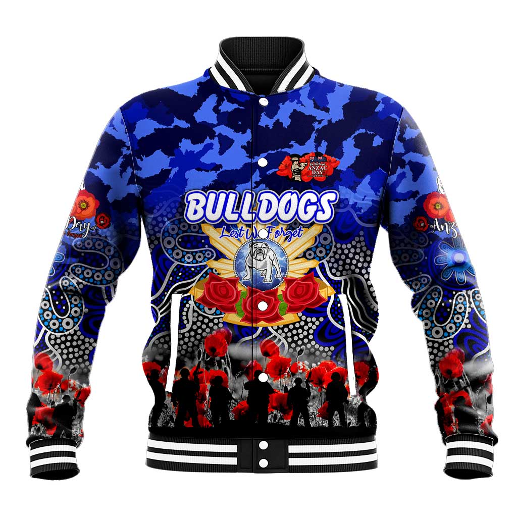 Personalized Bulldogs ANZAC Day Baseball Jacket Australian Army - Lest We Forget