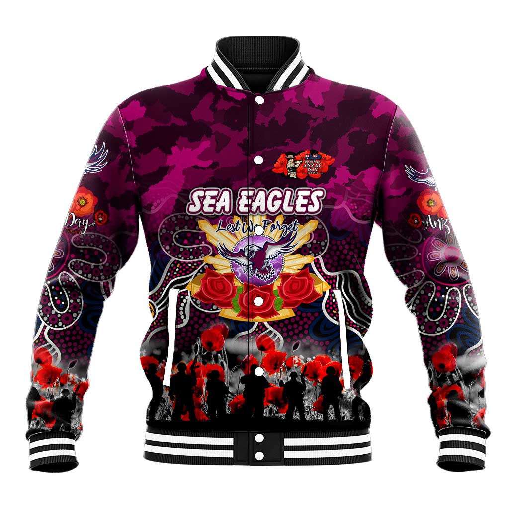 Personalized Sea Eagles ANZAC Day Baseball Jacket Australian Army - Lest We Forget