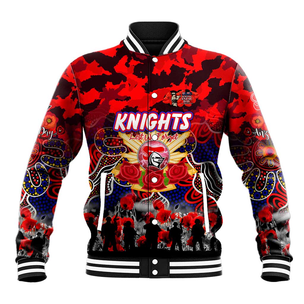 Personalized Knights ANZAC Day Baseball Jacket Australian Army - Lest We Forget