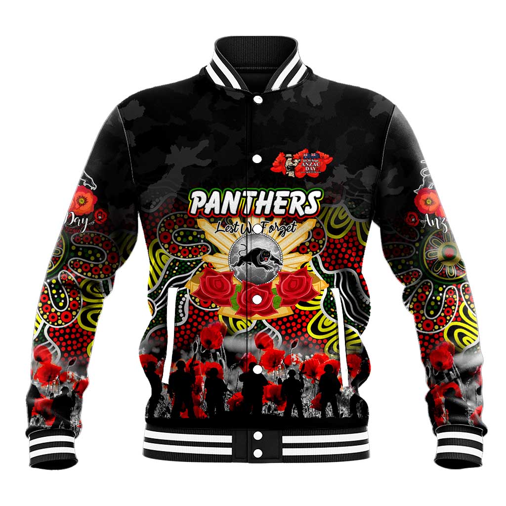 Personalized Panthers ANZAC Day Baseball Jacket Australian Army - Lest We Forget