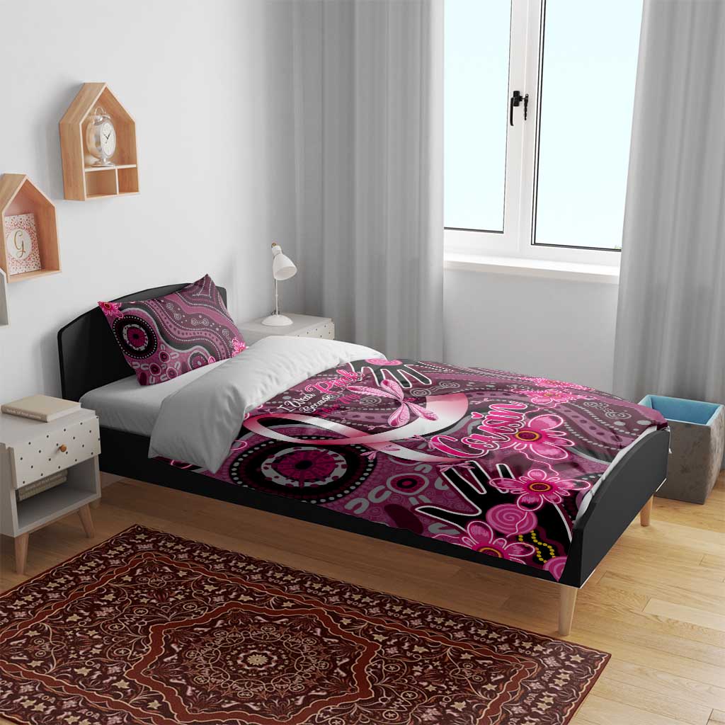 Breast Cancer Australian Aboriginal Bedding Set I Wear Pink Because I Love My Cousin