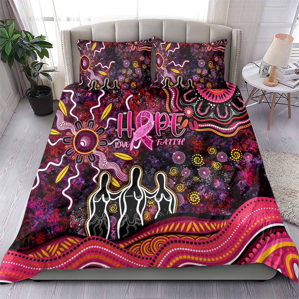 Breast Cancer Aboriginal Bedding Set Australian Indigenous Never Give Up - Faith Hope Love