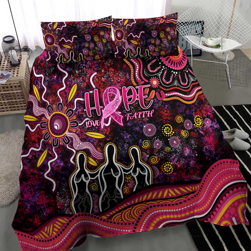 Breast Cancer Aboriginal Bedding Set Australian Indigenous Never Give Up - Faith Hope Love