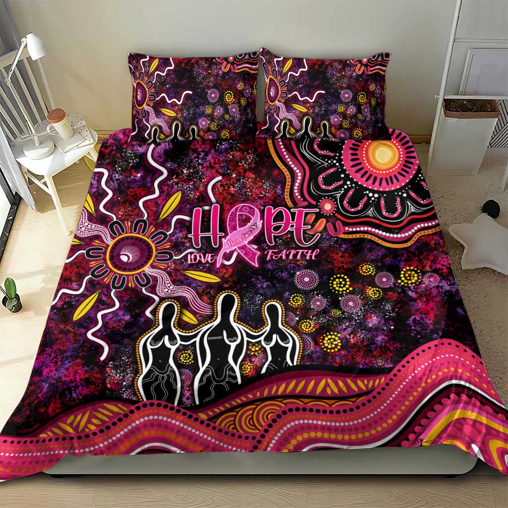 Breast Cancer Aboriginal Bedding Set Australian Indigenous Never Give Up - Faith Hope Love