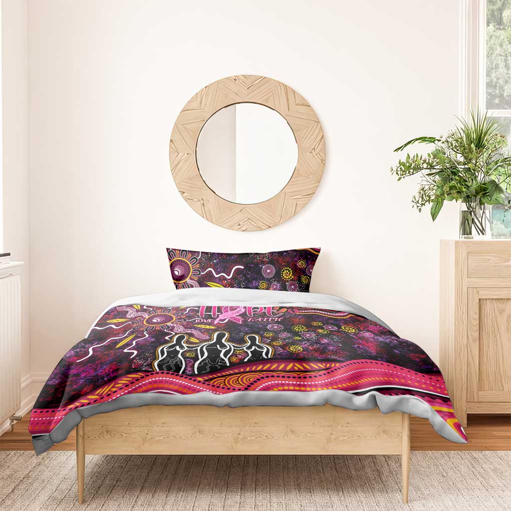 Breast Cancer Aboriginal Bedding Set Australian Indigenous Never Give Up - Faith Hope Love