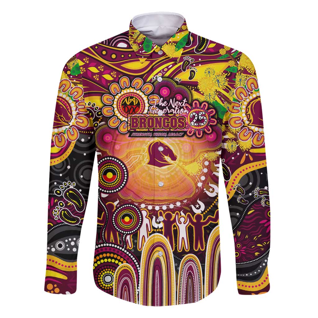 Personalised NAIDOC Week 2025 Broncos Rugby Family Matching Mermaid Dress and Hawaiian Shirt Aboriginal Dot Painting