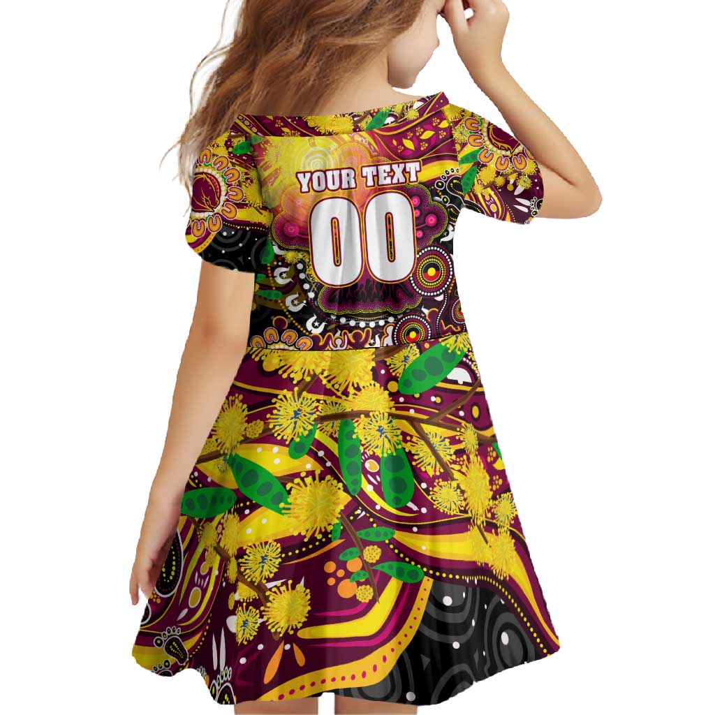 Personalised NAIDOC Week 2025 Broncos Rugby Family Matching Summer Maxi Dress and Hawaiian Shirt Aboriginal Dot Painting