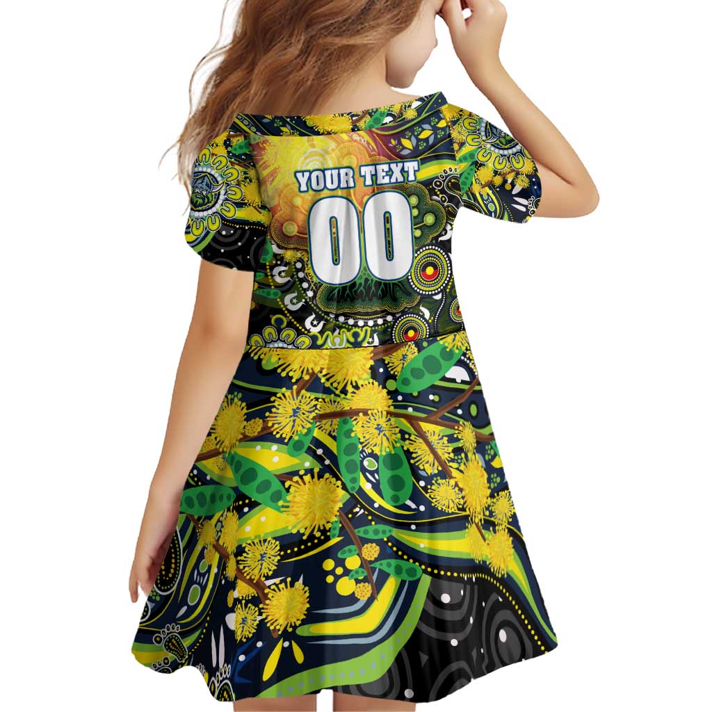 Personalised NAIDOC Week 2025 Raiders Rugby Family Matching Off Shoulder Short Dress and Hawaiian Shirt Aboriginal Dot Painting