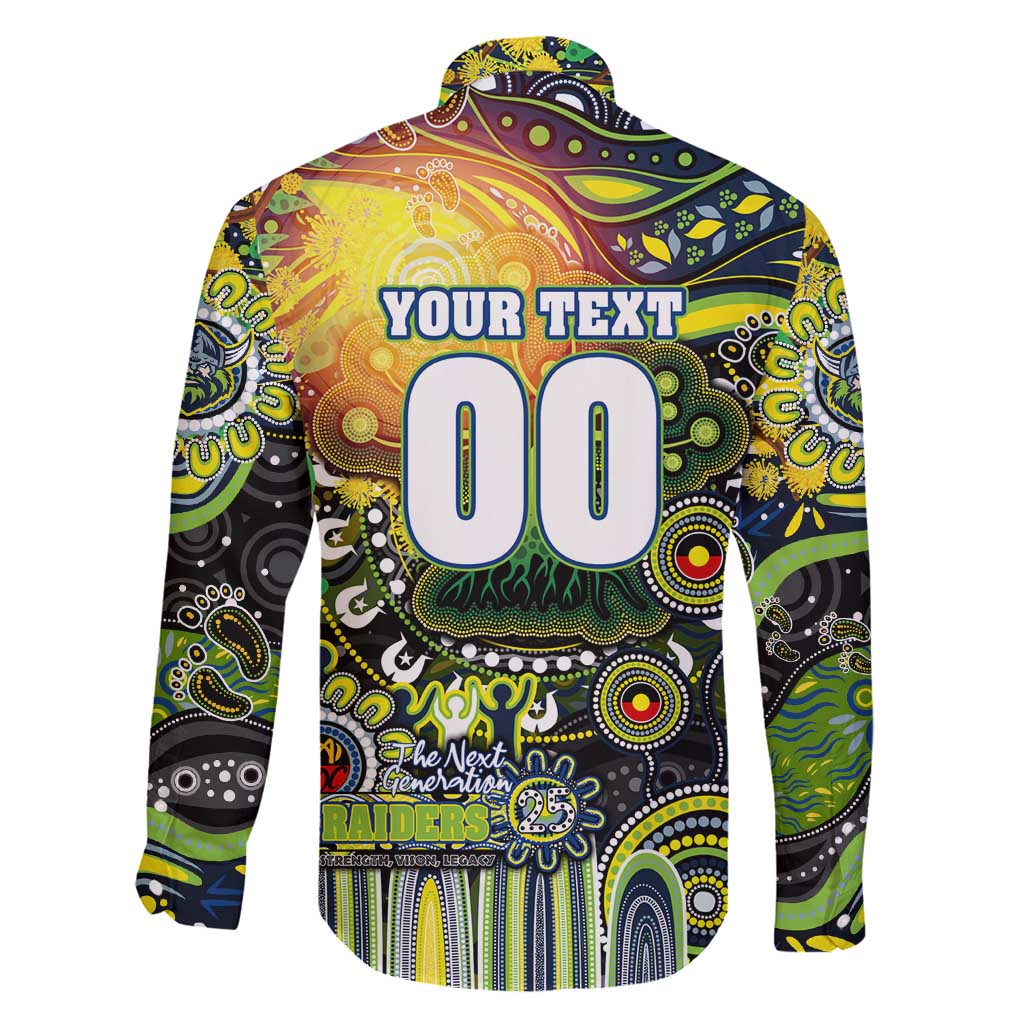 Personalised NAIDOC Week 2025 Raiders Rugby Family Matching Puletasi and Hawaiian Shirt Aboriginal Dot Painting