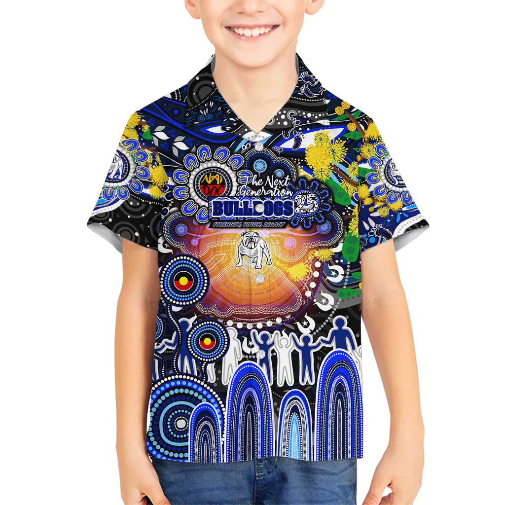 Personalised NAIDOC Week 2025 Bulldogs Rugby Family Matching Tank Maxi Dress and Hawaiian Shirt Aboriginal Dot Painting