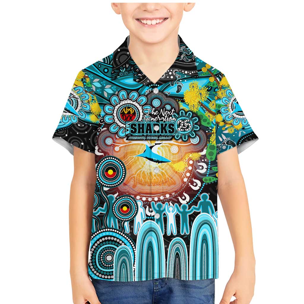Personalised NAIDOC Week 2025 Sharks Rugby Family Matching Mermaid Dress and Hawaiian Shirt Aboriginal Dot Painting