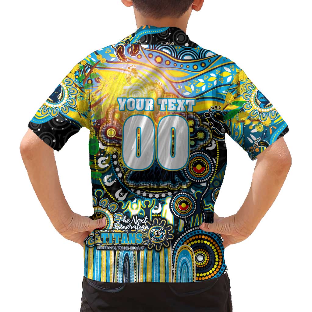 Personalised NAIDOC Week 2025 Titans Rugby Family Matching Tank Maxi Dress and Hawaiian Shirt Aboriginal Dot Painting