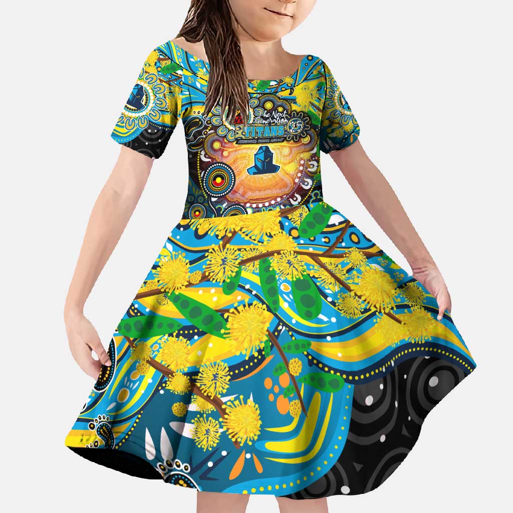 Personalised NAIDOC Week 2025 Titans Rugby Family Matching Tank Maxi Dress and Hawaiian Shirt Aboriginal Dot Painting