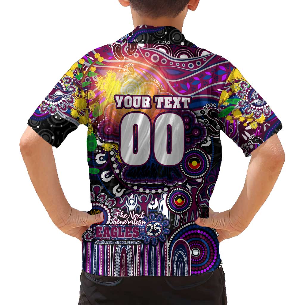 Personalised NAIDOC Week 2025 Sea Eagles Rugby Family Matching Off Shoulder Maxi Dress and Hawaiian Shirt Aboriginal Dot Painting