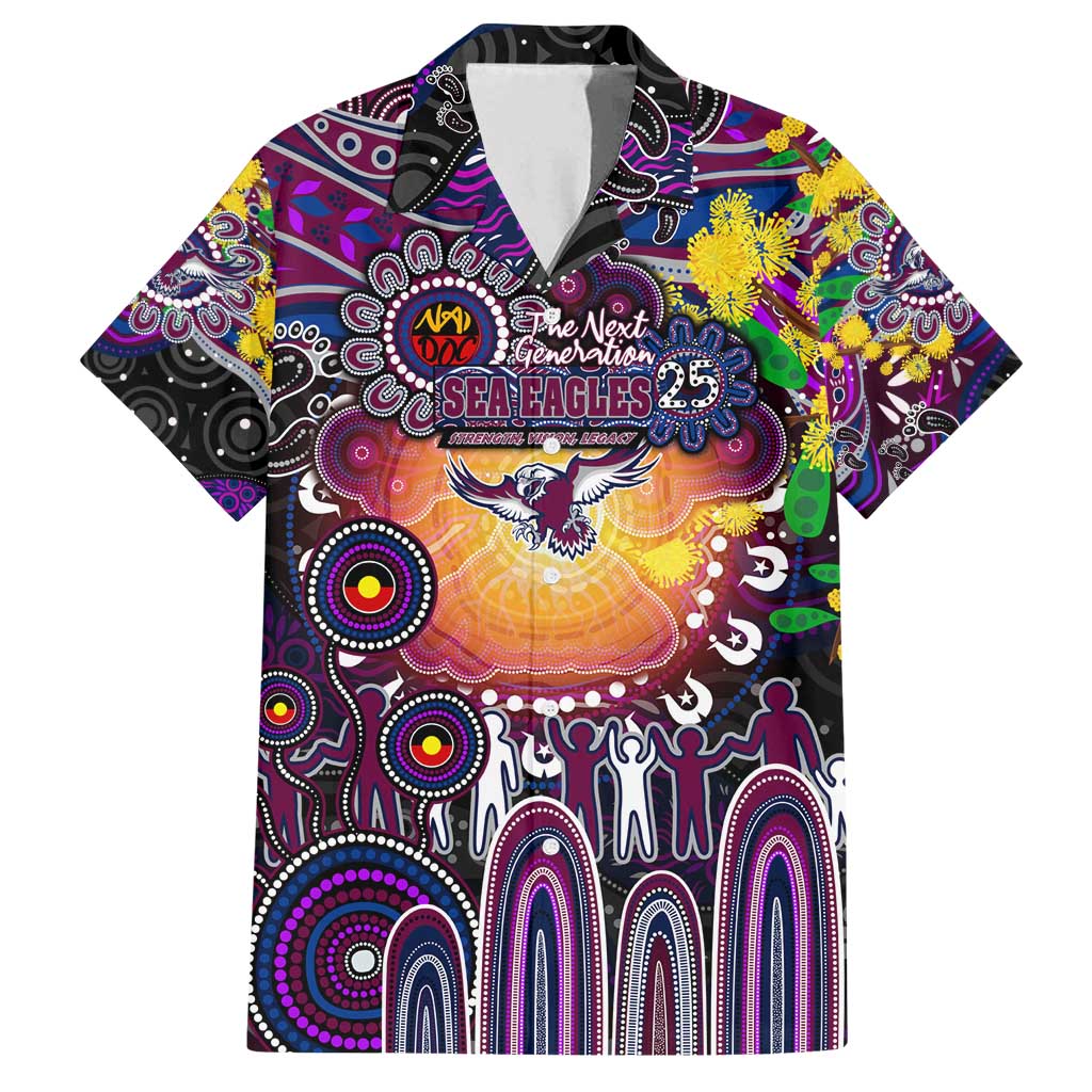 Personalised NAIDOC Week 2025 Sea Eagles Rugby Family Matching Tank Maxi Dress and Hawaiian Shirt Aboriginal Dot Painting