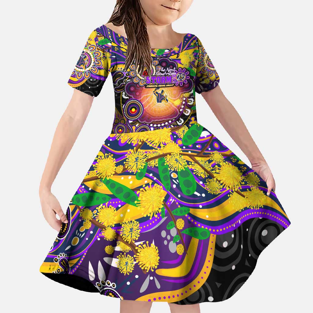 Personalised NAIDOC Week 2025 Storm Rugby Family Matching Off Shoulder Maxi Dress and Hawaiian Shirt Aboriginal Dot Painting