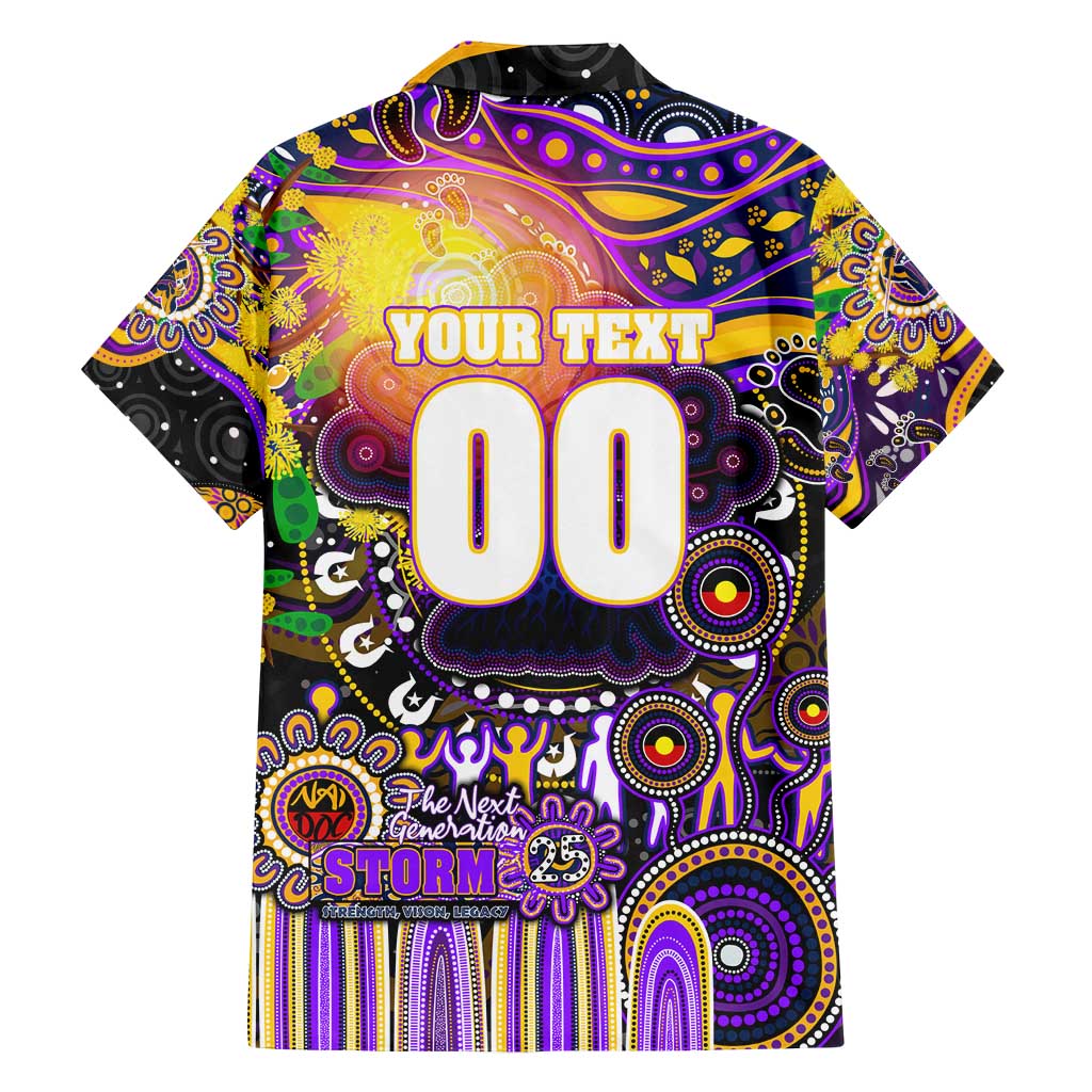 Personalised NAIDOC Week 2025 Storm Rugby Family Matching Off Shoulder Short Dress and Hawaiian Shirt Aboriginal Dot Painting
