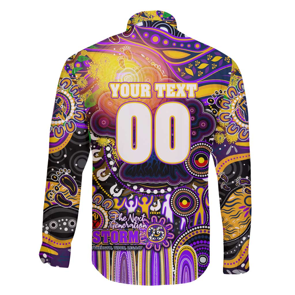 Personalised NAIDOC Week 2025 Storm Rugby Family Matching Short Sleeve Bodycon Dress and Hawaiian Shirt Aboriginal Dot Painting